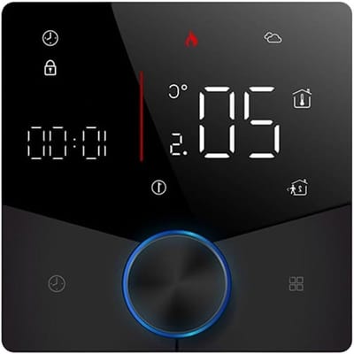 Slimme Thermostaat - Temperatuurregelaar App - Energie Besparen - 7-Daags Programma - Inbouw Paneel - Zwart