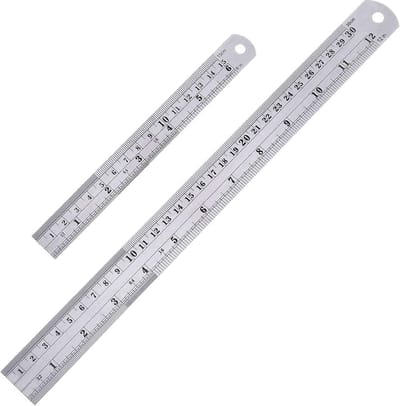 Set van 2 Roestvrijstalen Linialen 15 en 30 cm