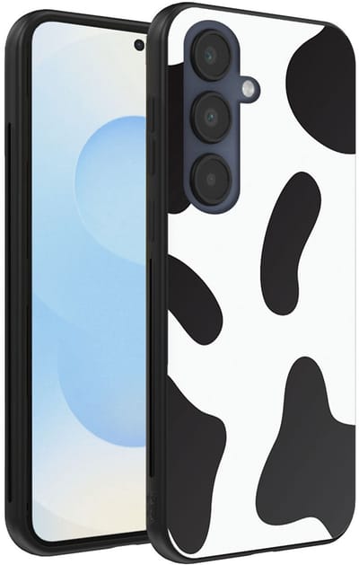 Smartphonica Telefoonhoesje Geschikt voor Samsung Galaxy S25 met Koeienvlekken Opdruk - TPU Backcover Case With Cow Patches Design geschikt voor Samsung Galaxy S25