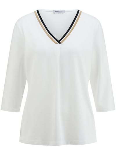 Shirt V-hals Van Peter Hahn wit