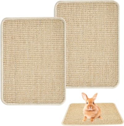 Sisal krabmatten voor konijnen en knaagdieren, 30 x 40 cm, natuurlijk beddengoed voor huisdieren, klauw- en tandverzorging