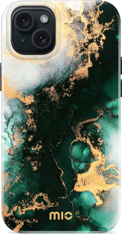 MIO MagSafe Apple iPhone 15 Plus / 14 Plus Hoesje | Hard Shell Back Cover | Geschikt voor MagSafe | Green Marble