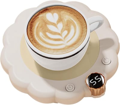 Mok Warmer - Beker Verwarmer - Dranken Warm Houden - Automatische Uitschakelfunctie - Compact Design - Wit