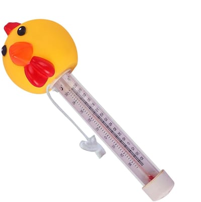Zwembad Thermometer - Watertemperatuurmeter Vijver - Water Temperatuur Meten - Glycerine Gevuld - 24 cm - Geel