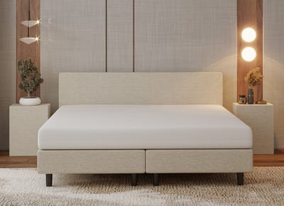 Nessa® - 180x200 Boxspring Bjorn - Crème - Beige - Inclusief Pocketvering matras