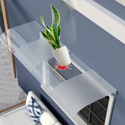 Gebogen Veranda Luifel - Regenhoes Buiten - Bescherming Ramen Deuren - Semi-Mat Transparant - 50x90cm - Doorzichtig