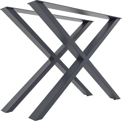 CLP Swift Set van 2 tafelpoten - Metalen vierkante profielen - Hoogte 72 cm - grijs L