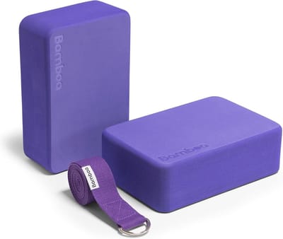 Set van 2 Yogablokken met Gratis Yoga Riem - EVA Foam met Afgeronde Hoeken