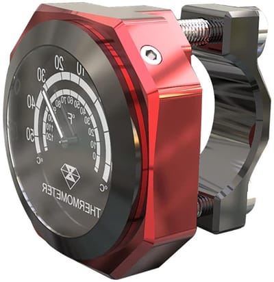Stuurthermometer Motorfiets - Temperatuurmeter Stuur - Rijveiligheid Verbeteren - Nachtzichtbaar Fluorescerend - 22-28 mm - Zwart
