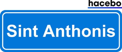 Hacebo - Plaatsnaam Sticker - 29x10 CM - Sint Anthonis sticker - Verkeersborden sticker - grappige cadeaus - Sint Anthonis