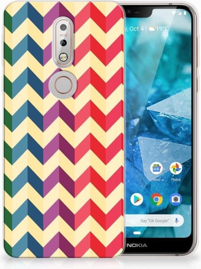 Nokia 7.1 TPU bumper Zigzag Multi Color