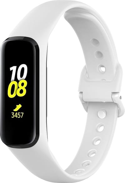 By Qubix - smartwatch bandje - Compatible Samsung bandje - Siliconen bandje - Wit - Geschikt voor Samsung Galaxy Fit 2