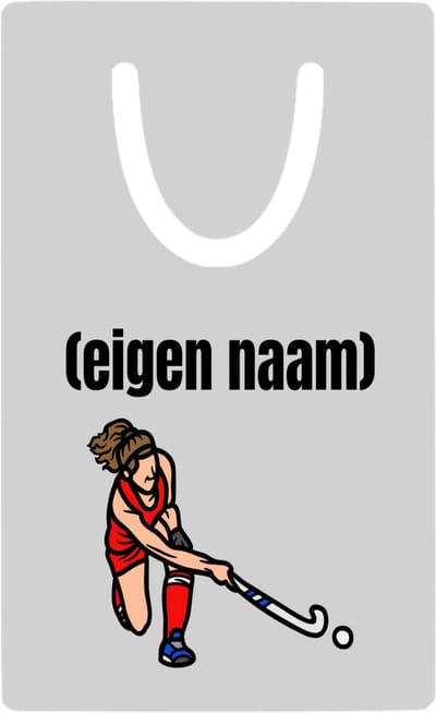 Hacebo® - hockey vrouw met eigen naam metalen boekenlegger - Hockey - atleten - iemand die houdt van hockey - verjaardag - cadeau - kado Bladwijzer boekenleggers - 7.6 cm x 5cm