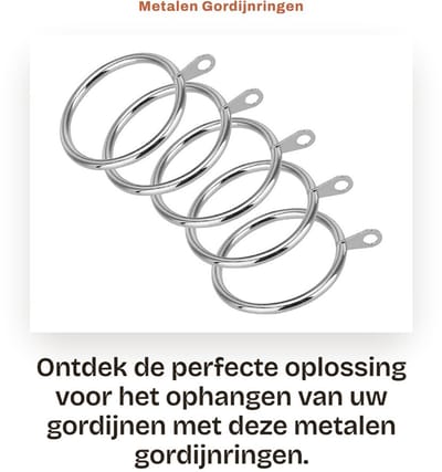 Dailygoods- Gordijnringen Metalen - 32MM Interne Diameter - 40 Pack - Duurzaam - Goed Afgewerkt - Eenvoudig Te Gebruiken - Gordijnhaken