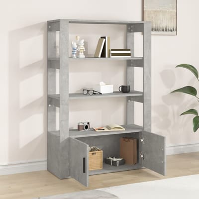 vidaXL - Dressoir - 80x30x119,5 - cm - bewerkt - hout - betongrijs