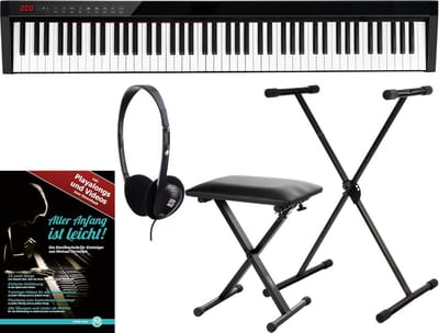 Easy-Piano 88 Toetsen - Draagbaar Keyboard met Aanslagdynamiek, Bluetooth en Accu