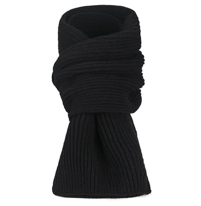 Winter warme sjaal - Unisex - Effen kleur Winter warme gebreide sjaal - Geribbelde gebreide sjaal - Zwart