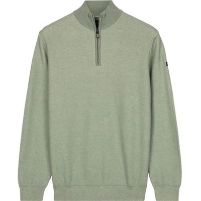Baileys Trui Half Zip Two-Tone Jacquard Allover Plated Misty Green / male