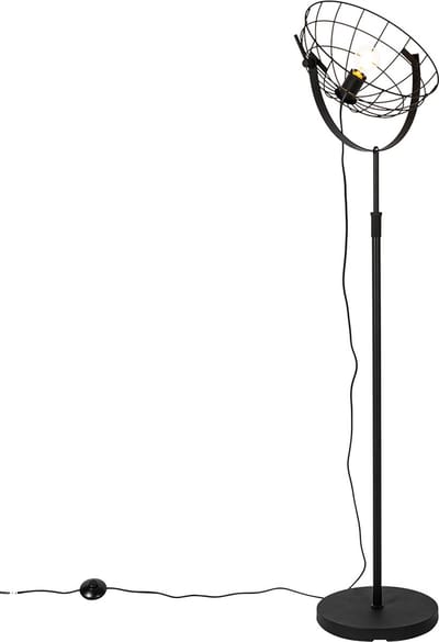 QAZQA hanze - Industriele Vloerlamp | Staande Lamp - 1 lichts - H 168.6 cm - Zwart - Industrieel - Woonkamer | Slaapkamer | Keuken