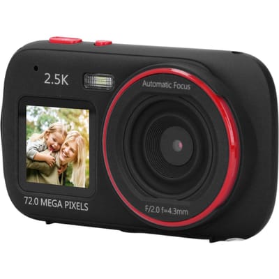 Digitale Camera 72MP 2.5K Dubbel Scherm 16x Digitale Zoom Autofocus Anti-Shake Automatisch Licht zwart