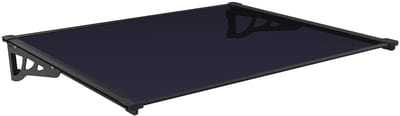 Vente-unique Luifel in aluminium 150 x 90 cm hellend - zwart - KEPLER