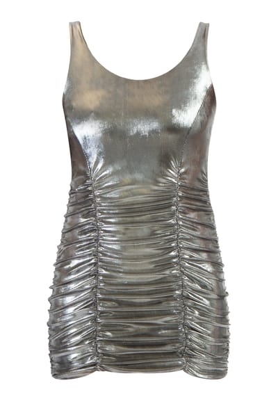 Faina Gebreid mini-jurkje Dames Zwart metallic