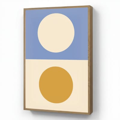 Wandlamp 70x100 cm - Oplaadbaar - Cirkels - Symmetrisch - Wit - Blauw- Geel - Wandlampen binnen woonkamer - Slaapkamer lamp - Decoratieve nachtlamp - Vloerlamp draadloos