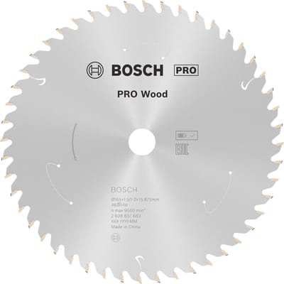 Bosch PRO Wood snoerloos zaagblad voor cirkelzagen 165 x 1,5 x 15,875 mm - 2608837683