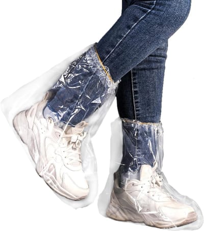 Famanu – 5 paar waterdichte regenschoenhoezen met elastiek - schoenovertrekken voor mannen en vrouwen - transparante schoenovertrekken waterdicht antislip voor outdoor camping