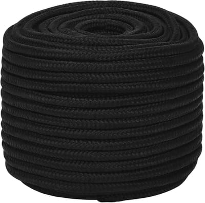Veiligheidstouw Polyester - Werktouw Boottouw - Veelzijdig Buiten - Hoge UV Weerstand - 12mm 250 Meter - Zwart