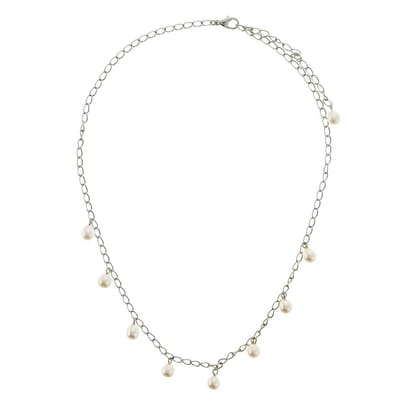 Behave - Ketting - Dames - Echte Zoetwaterparels - Ivoor/Off-White - Zilverkleurig - 52.50 cm