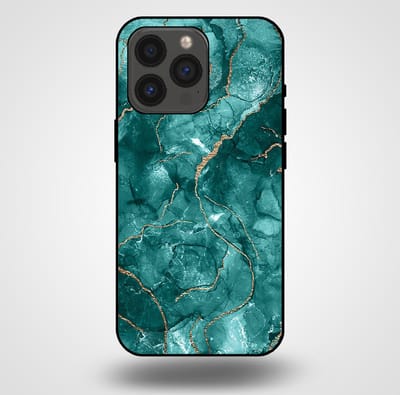 Smartphonica Telefoonhoesje voor iPhone 13 Pro met marmer opdruk - TPU backcover case marble design - Goud Groen geschikt voor iPhone 13 Pro