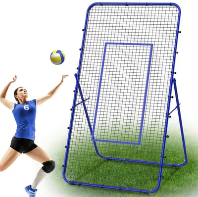 Sport Rebounder Net - Trainingshulp - Balvaardigheid Verbeteren - 5 Hoekinstellingen - 7 x 4 Ft - Blauw