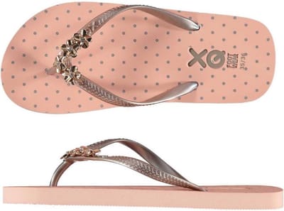 Xq Footwear Teenslippers Meisjes Roze/zilver Maat 25-26