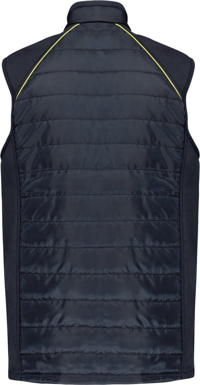 WK. Designed To Work Bodywarmer Day To Day in twee stoffen WK606 - Navy / Fluorescent Yellow - 5XL