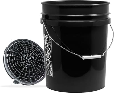 Autowassen Emmer Set - Wasemmer met Inzet - Krasvrij Auto Wassen - Vuilscheider Inzet - 19 Liter - Zwart