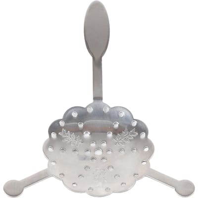 1x 304 Roestvrij Staal Cocktail Bar Glas Beker Drinkfilter Absintlepel (#2) L gray