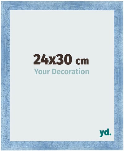 Your Decoration - Fotolijst 24x30 cm - MDF - Helder Blauw Geveegd - Pisa