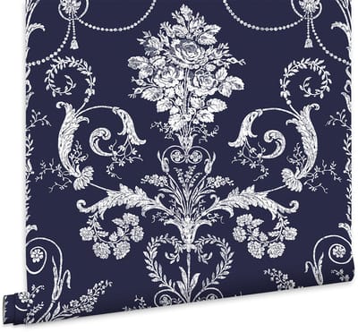 Laura Ashley Josette Behang - Bloemen - 10mx52cm - Blauw