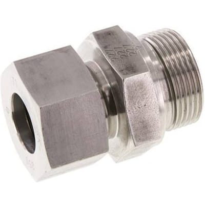 G 1 1/4'' Buitendraad x 25S RVS Rechte Snijring Koppeling met FKM Afdichting 400 Bar DIN 2353 - FL2S-MC-STFP-114G-25-S