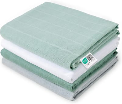 Set van 4 hydrofiele luiers zacht katoen 70x70 cm Oeko-Tex gecertificeerd