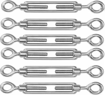 Dulimex Spanschroeven/draadspanner met oog/oog - 6x - 5cm - verzinkt zamak - 50kg - M5 schroefdraad