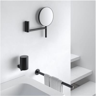 KEUCO Lotion dispenser metaal en kristalglas, zwart mat, inhoud navulbaar ca. 180 ml, zeepdispenser voor badkamer en gastentoilet, wandmontage, Plan Black Selection