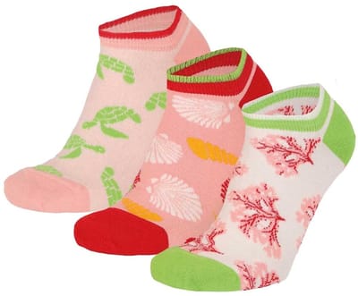 Apollo sneakersokken 3-pack dames maa35-42 met leuke print zonder voelbare teennaad