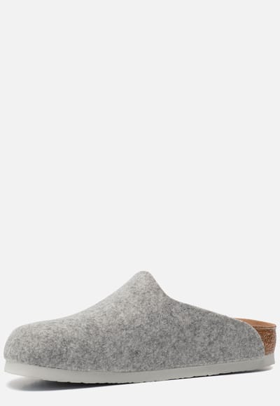 Birkenstock Amsterdam Light Gray narrow VEG Felt Wooly Home Unisex Pantoffels - Lichtgrijs - Maat 36