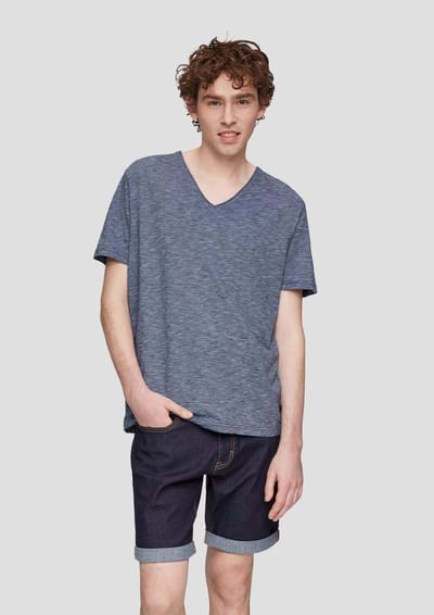 Qs Men-T-shirt--58W0 BLUE-Maat S