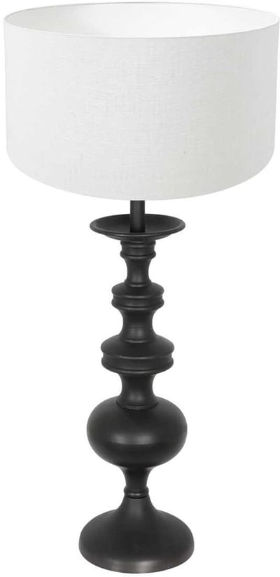 Anne Lighting tafellamp Lyons - zwart - hout - 40 cm - E27 fitting - 3485ZW