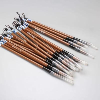 10 STUKS Traditionele Chinese Witte Wolken Bamboe Wolfshaar Schrijfkwast Kalligrafie Schilderen Schrijfpensel Regulier Schrift Benodigdheden