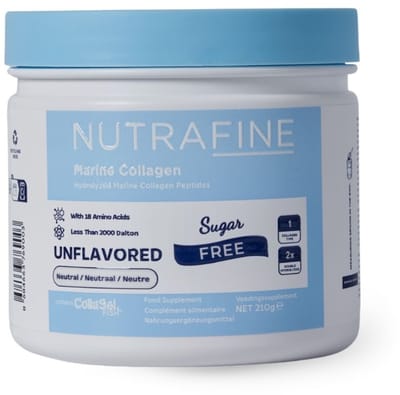 Nutrafine Marine Collageen Poeder – Klinisch Bewezen - Hydrolyzed Marine Collagen Peptides – Peptiden Type 1 - Natuurlijk Viscollageen – 210 gram