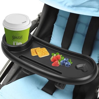 3-in-1 Kinderwagen Snacktabletten met Bekerhouder en Telefoonhouder - Universele Verstelbare Accessoires voor Kinderwagens